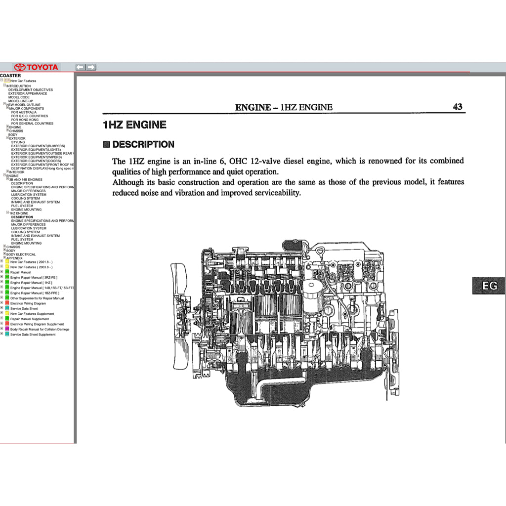 TOYOTA COASTER (1993-2016) SERVICE WORKSHOP MANUAL