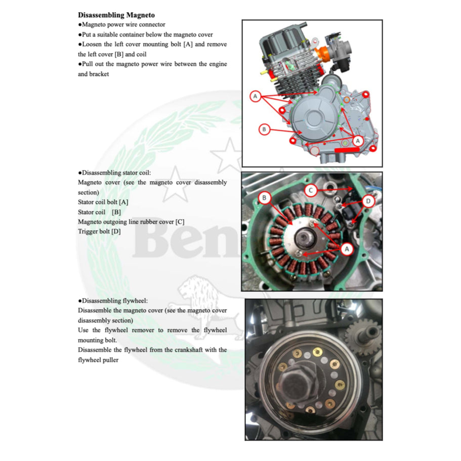 BENELLI TNT 135i (2017-2020) SERVICE WORKSHOP MANUAL + PARTS CATALOGUE + OWNER'S MANUAL