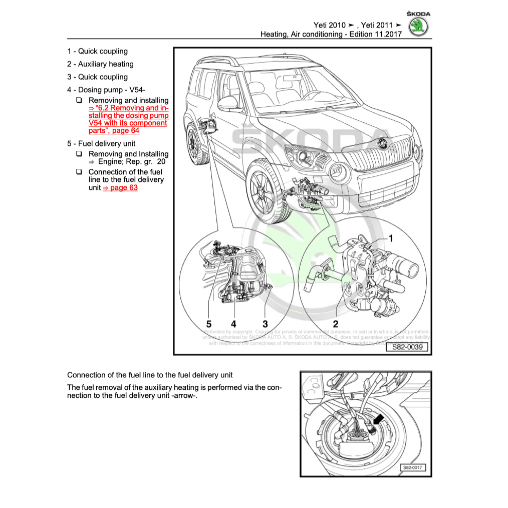 SKODA YETI 5L (2009-2017) SERVICE WORKSHOP MANUAL