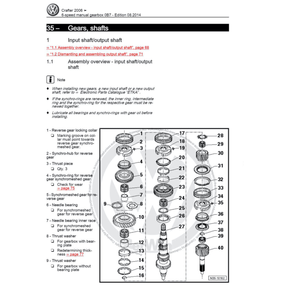 VW CRAFTER 2E/2F (2006-2017) SERVICE WORKSHOP MANUAL