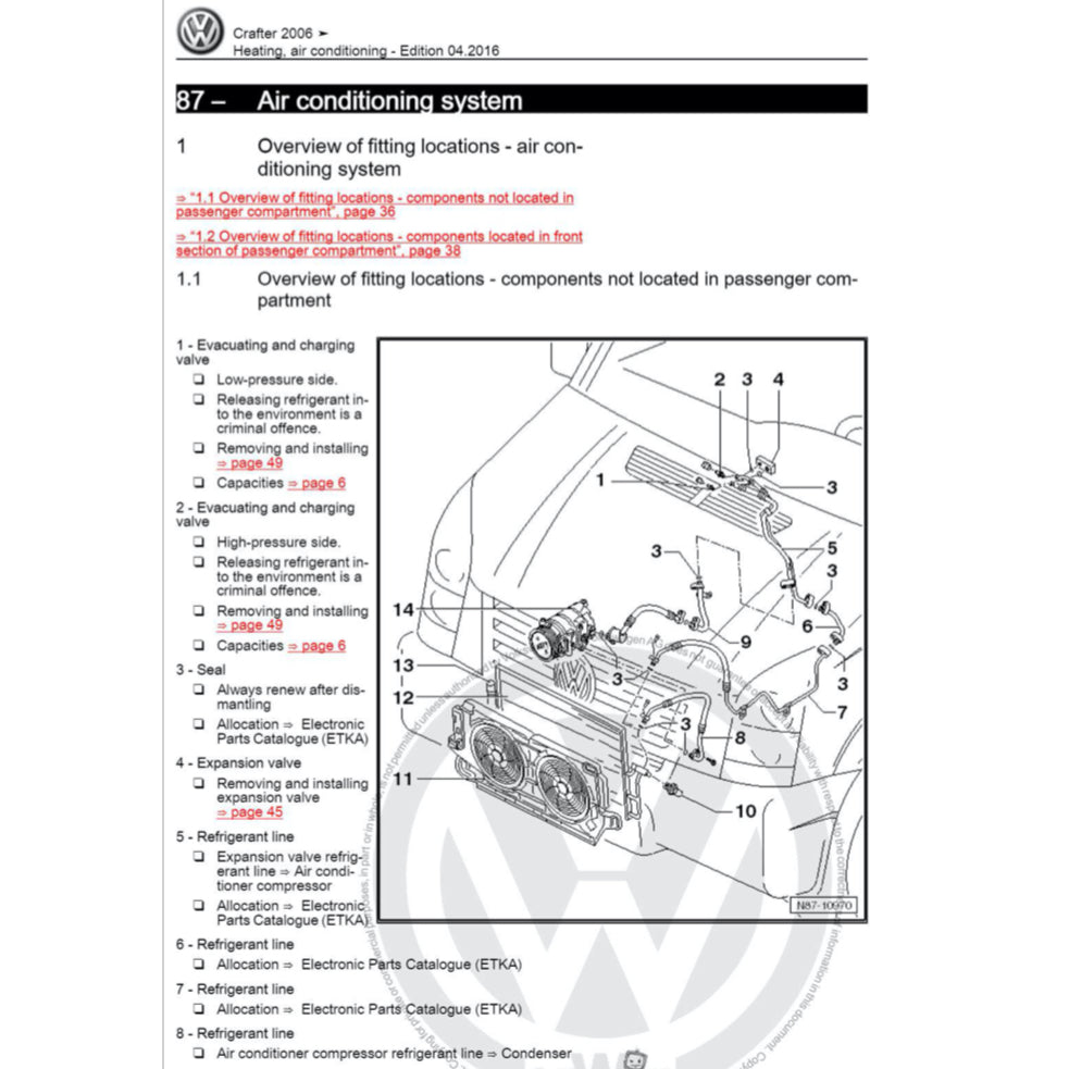 VW CRAFTER 2E/2F (2006-2017) SERVICE WORKSHOP MANUAL
