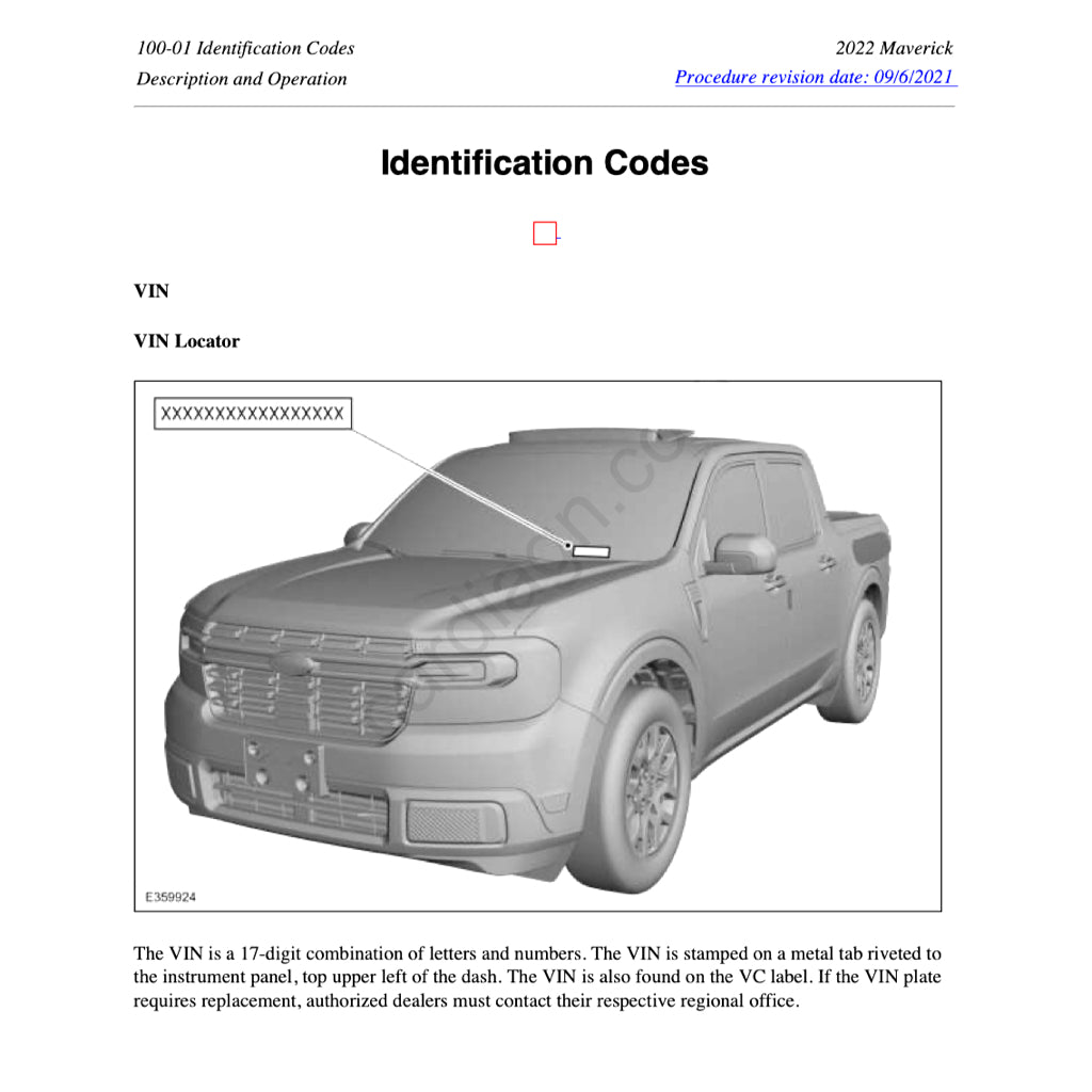 FORD MAVERICK XLT HYBRID P758 (2021+) SERVICE WORKSHOP MANUAL