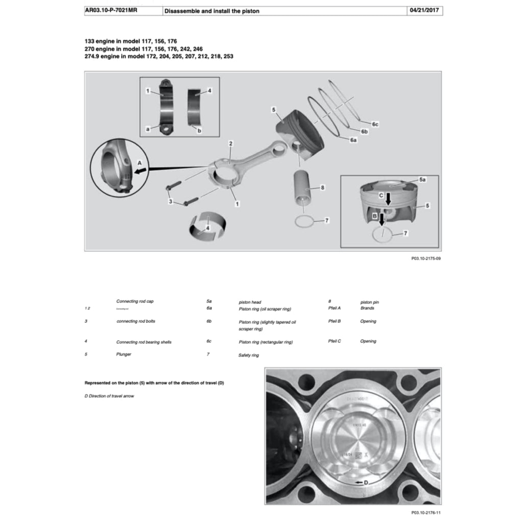 MERCEDES-BENZ A160 A180 A200 W176 M270 (2013-2018) SERVICE WORKSHOP MANUAL