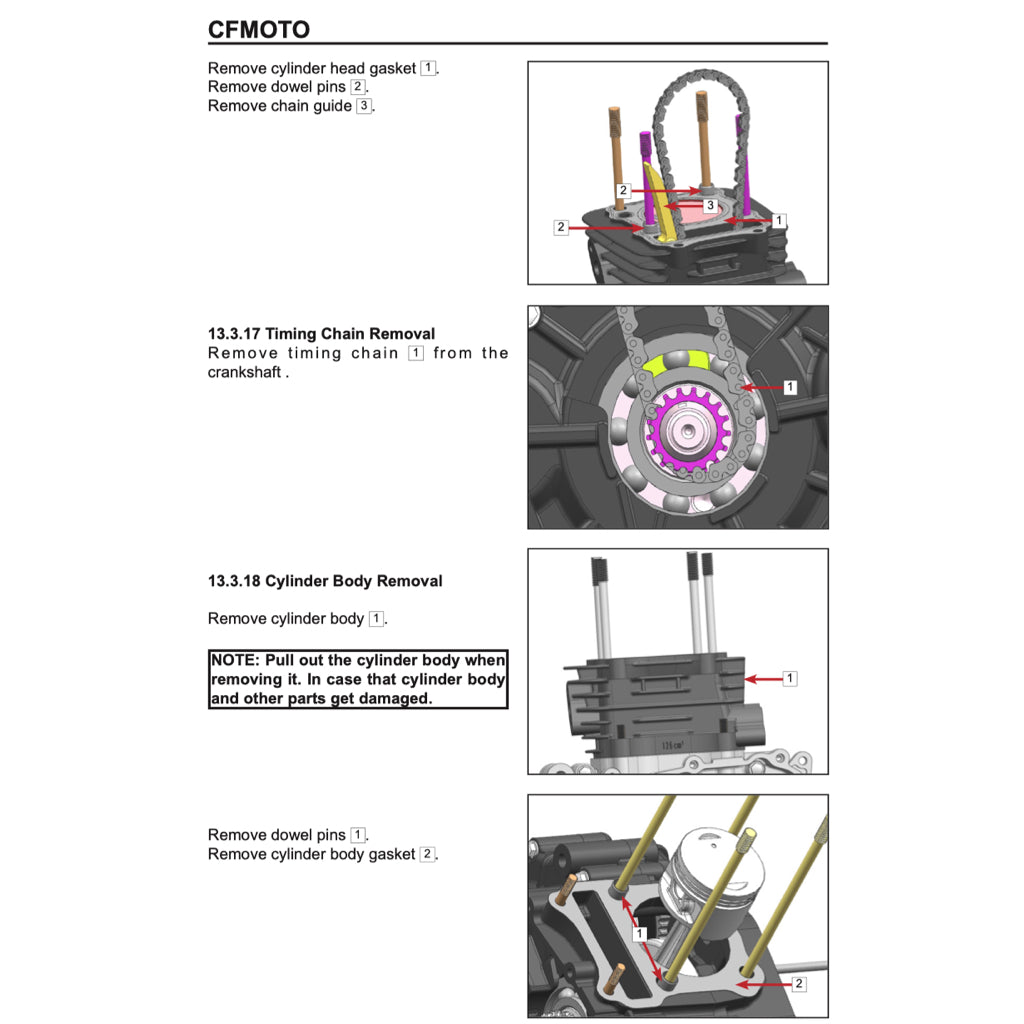 CFMOTO PAPIO XO CF125-8 (2023+) SERVICE WORKSHOP MANUAL + PARTS CATALOGUE + OWNER'S MANUAL