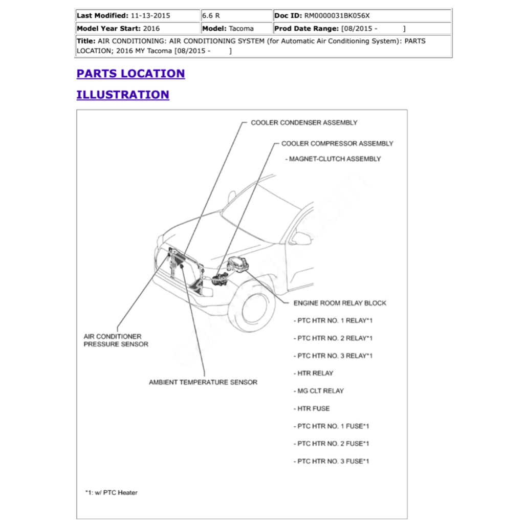 TOYOTA TACOMA N300 (2015-2023) SERVICE WORKSHOP MANUAL