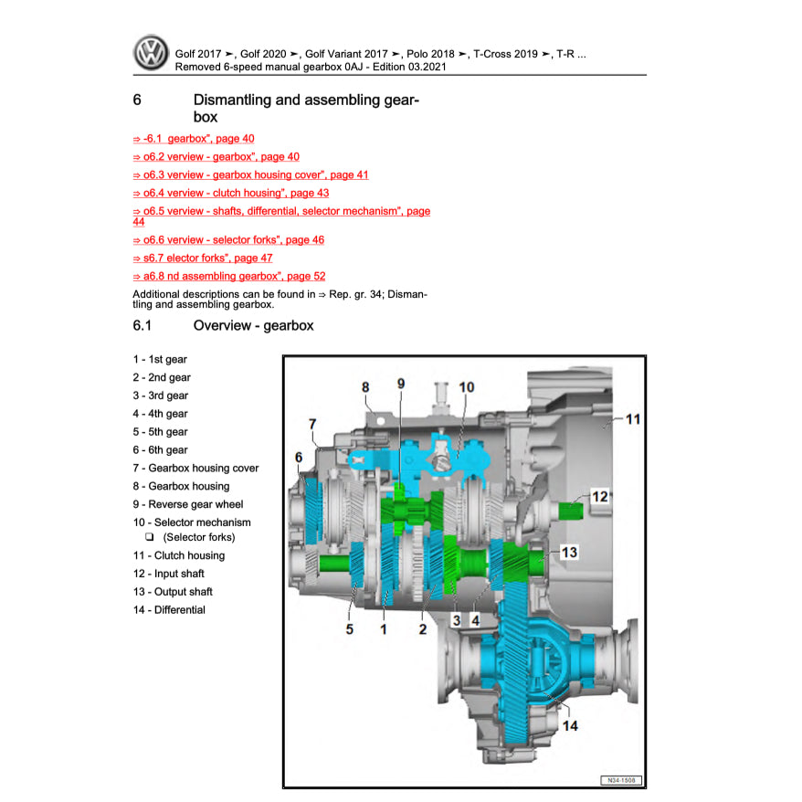 VW T-CROSS C11 (2019+) SERVICE WORKSHOP MANUAL