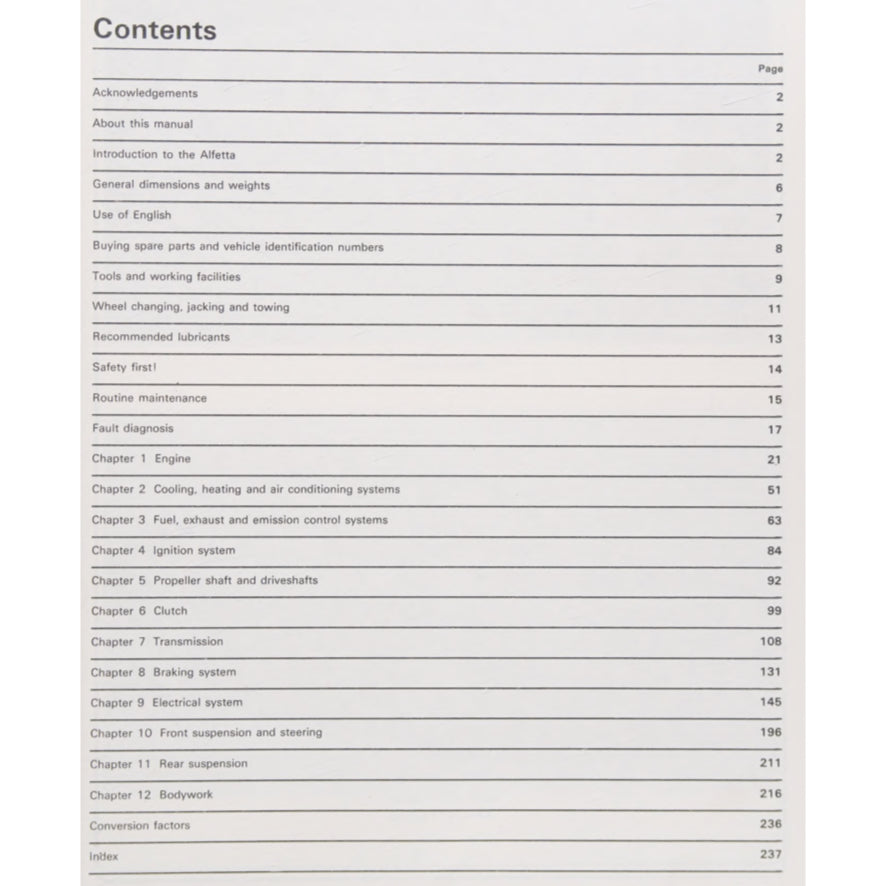ALFA ROMEO ALFETTA BERLINA & GT GTV 116 (1973-1981) SERVICE WORKSHOP MANUAL + PARTS CATALOGUE