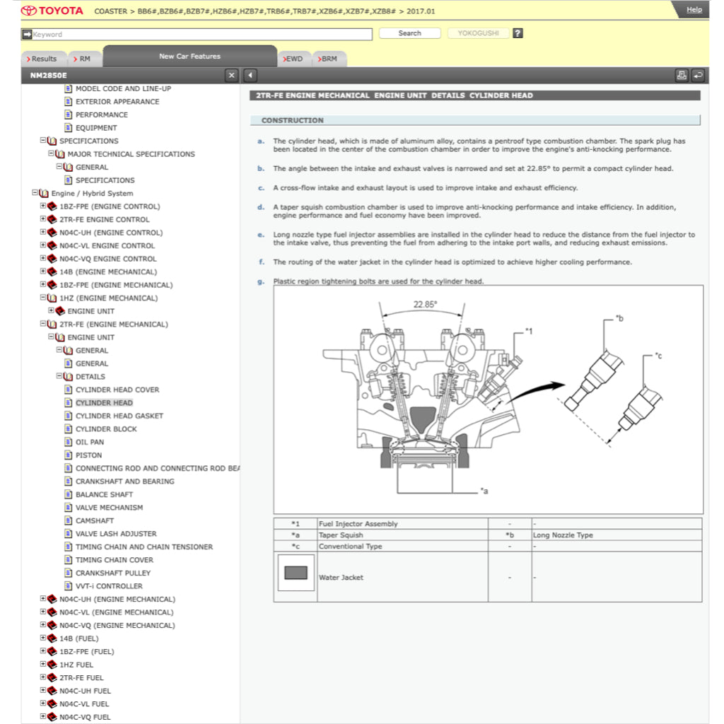 TOYOTA COASTER (2017+) ONLINE SERVICE WORKSHOP MANUAL
