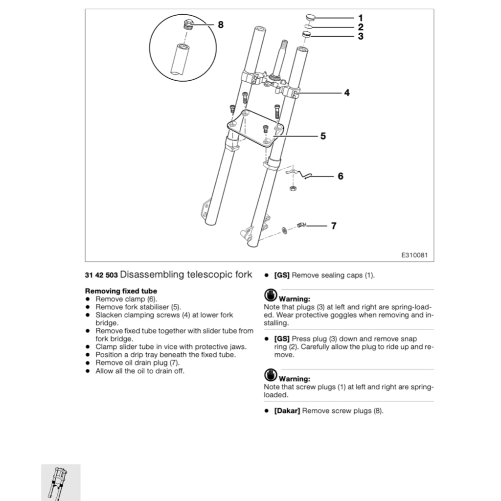 BMW F650GS / DAKAR (2000-2007) SERVICE WORKSHOP MANUAL + RIDER'S MANUAL