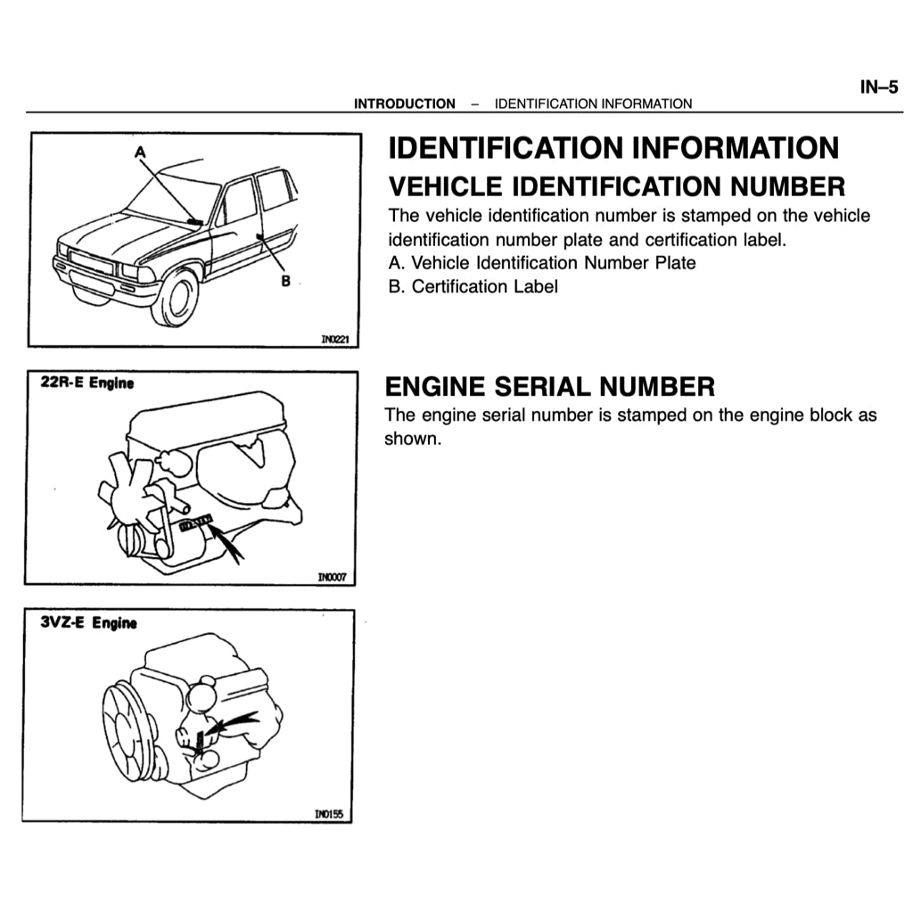 TOYOTA 4RUNNER N120/N130 (1990-1995) SERVICE WORKSHOP MANUAL
