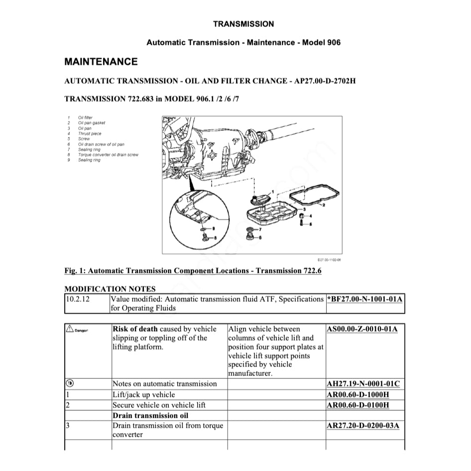 MERCEDES-BENZ SPRINTER 906 (2006-2018) SERVICE WORKSHOP MANUAL