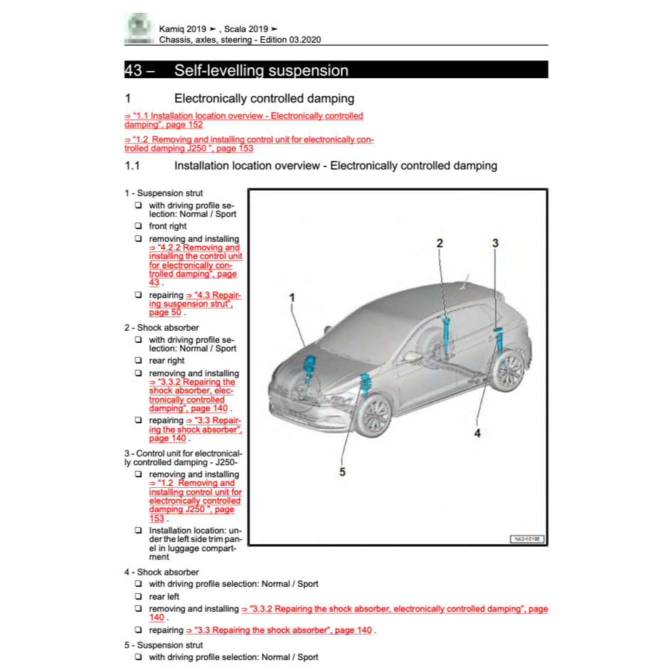 SKODA SCALA (2019+) SERVICE WORKSHOP MANUAL