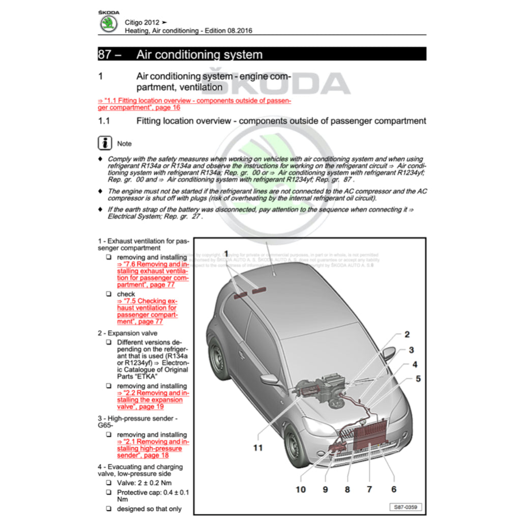 SKODA CITIGO (2011-2020) SERVICE WORKSHOP MANUAL
