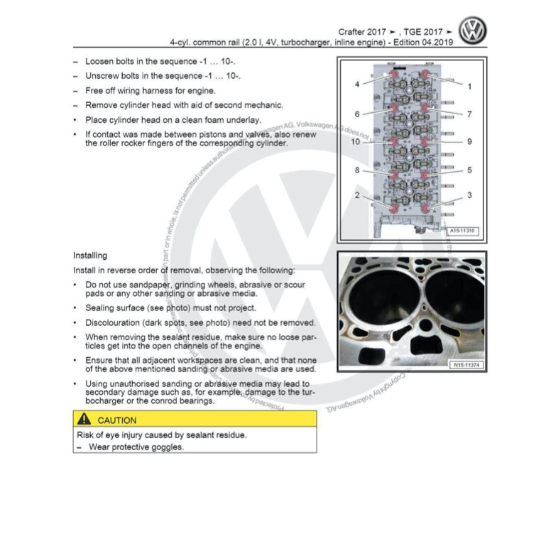 VW CRAFTER SY/SZ (2017+) SERVICE WORKSHOP MANUAL