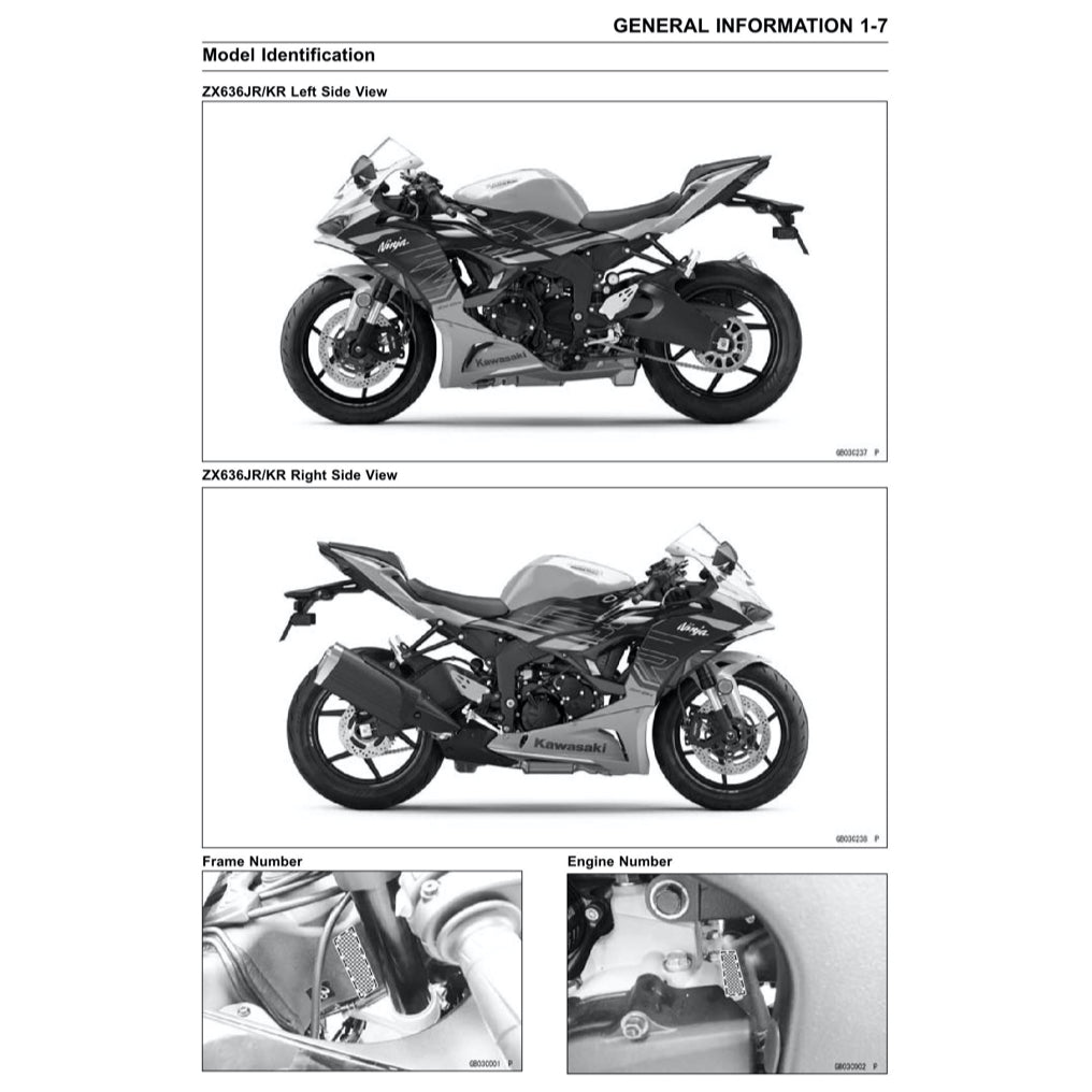 KAWASAKI NINJA ZX-6R (2024+) SERVICE WORKSHOP MANUAL + OWNER'S MANUAL