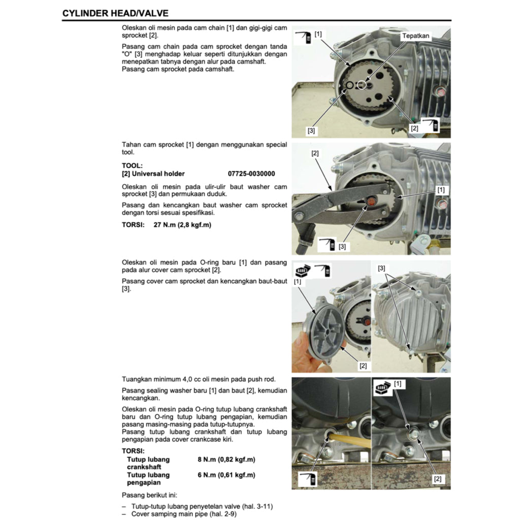 HONDA SUPRA 125 X HELM PGM-FI (2012+) SERVICE WORKSHOP MANUAL + PARTS CATALOGUE + OWNER'S MANUAL - BAHASA INDONESIA