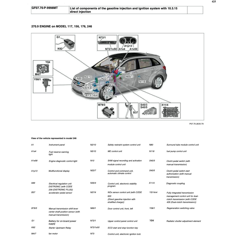MERCEDES-BENZ B-CLASS W246 M270 (2012-2018) SERVICE WORKSHOP MANUAL