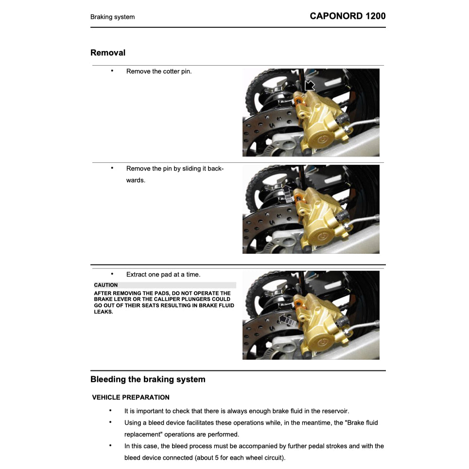 APRILIA CAPONORD 1200 (2013-2018) SERVICE WORKSHOP MANUAL + PARTS CATALOGUE + OWNER'S MANUAL