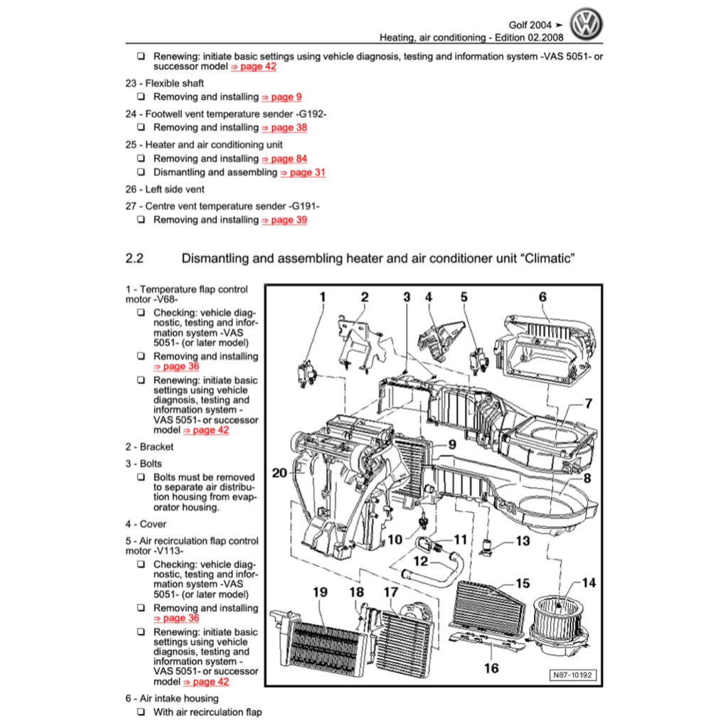 VW JETTA A5 (2005-2010) SERVICE WORKSHOP MANUAL
