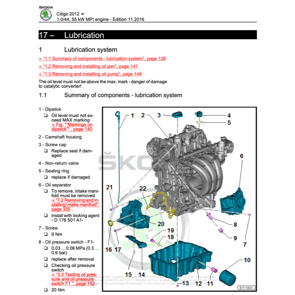 SKODA CITIGO (2011-2020) SERVICE WORKSHOP MANUAL