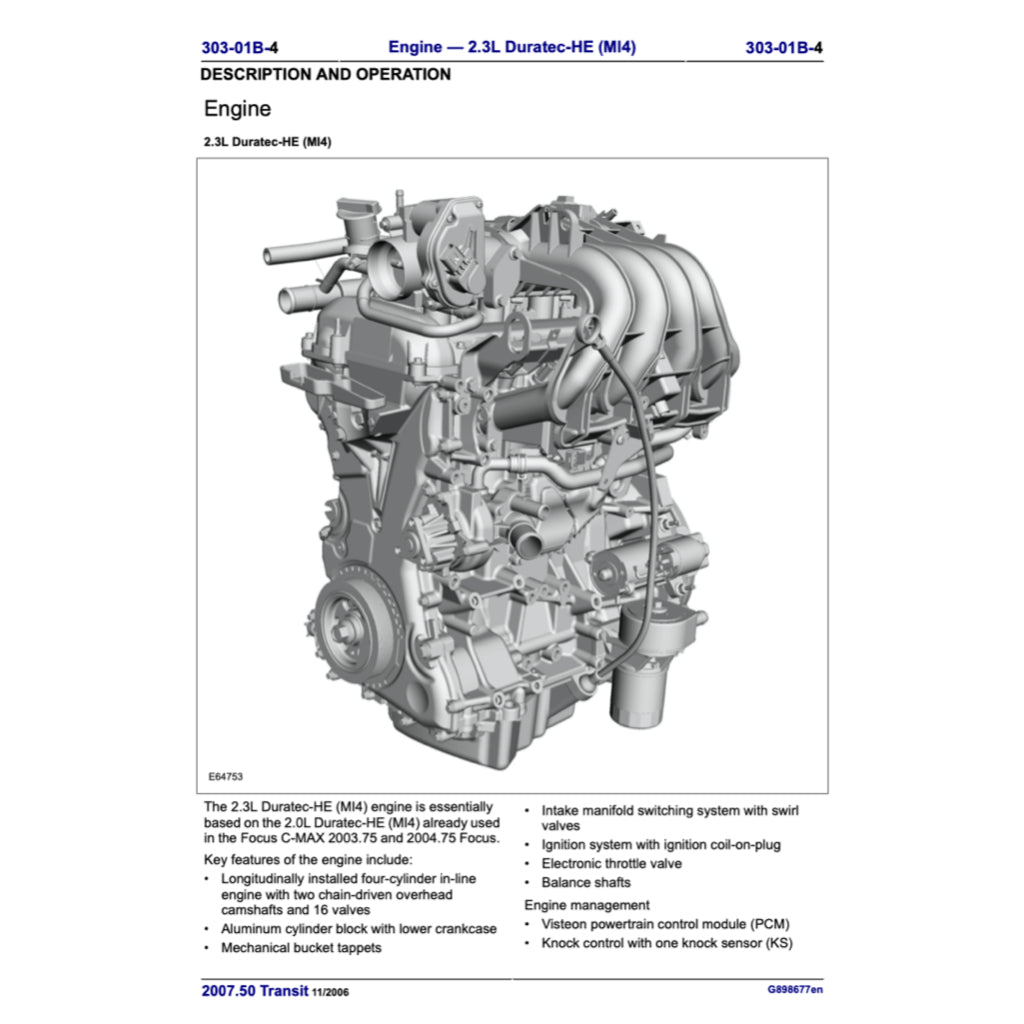 FORD TRANSIT III VM (2006-2013) SERVICE WORKSHOP MANUAL