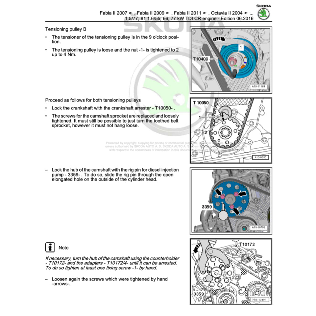 SKODA ROOMSTER 5J (2006-2015) SERVICE WORKSHOP MANUAL