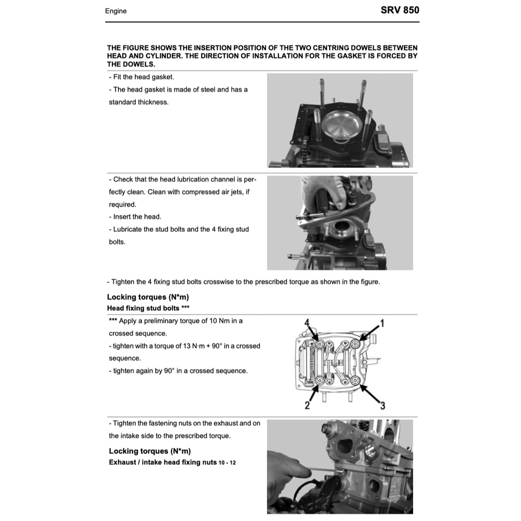 APRILIA SRV850 (2012-2016) SERVICE WORKSHOP MANUAL + PARTS CATALOGUE