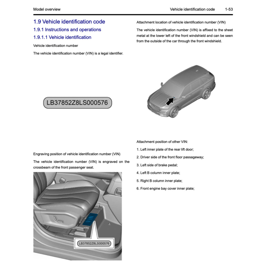 GEELY XINGYUE L / MONJAR0 KX11 (2022+) SERVICE WORKSHOP MANUAL
