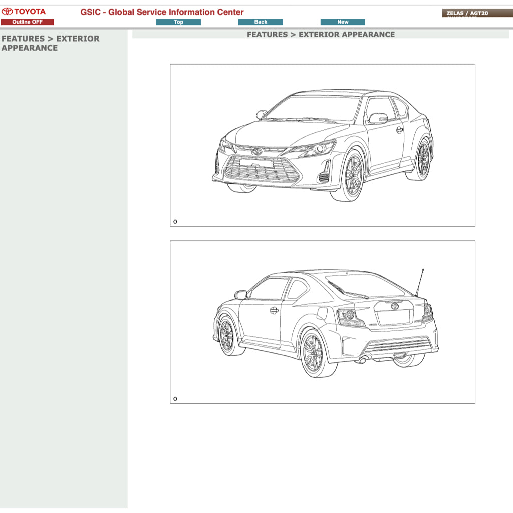 TOYOTA ZELAS AGT20 (2010-2016) ONLINE SERVICE WORKSHOP MANUAL