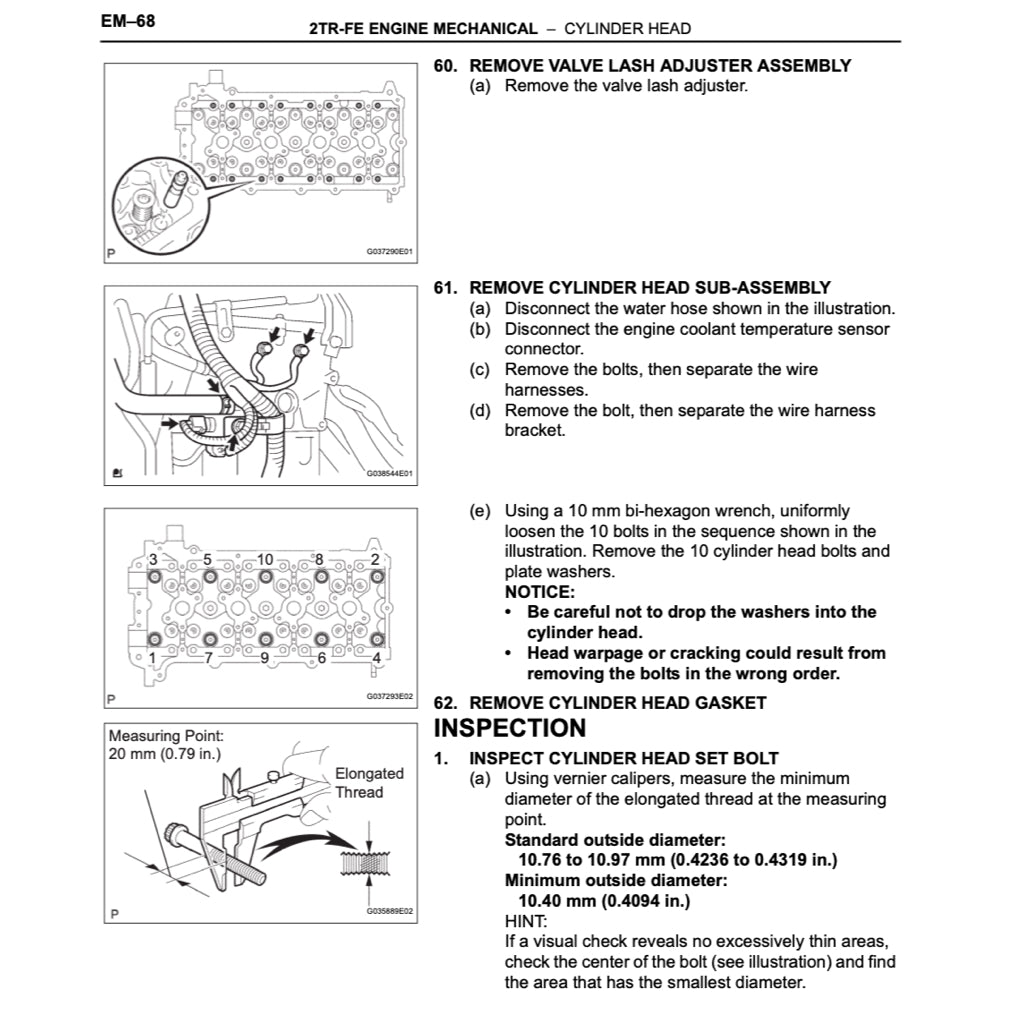 TOYOTA TACOMA N220-N270 (2004-2015) SERVICE WORKSHOP MANUAL