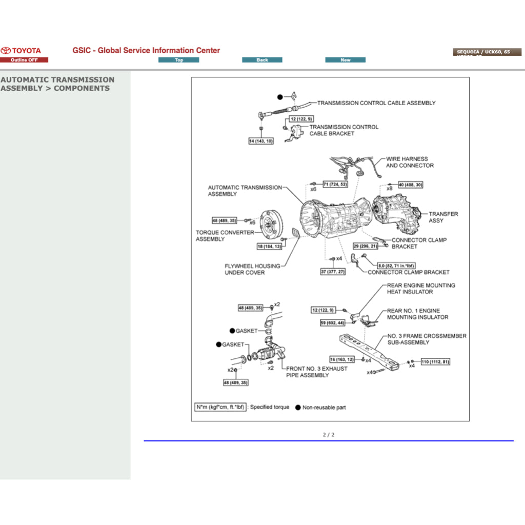 TOYOTA SEQUOIA UCK60/65 (2008-2022) ONLINE SERVICE WORKSHOP MANUAL