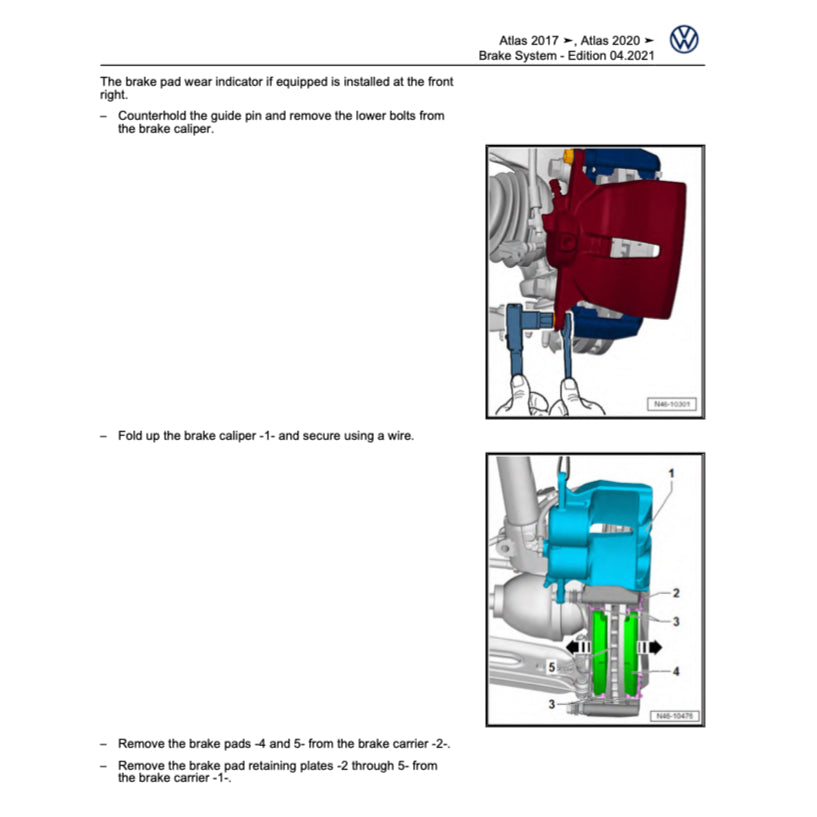 VW ATLAS (2O17-2024) SERVICE WORKSHOP MANUAL