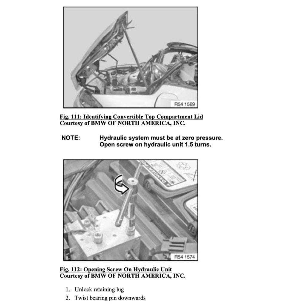 BMW Z4 E89 (2009-2016) CONVERTIBLE TOP SERVICE REPAIR MANUAL