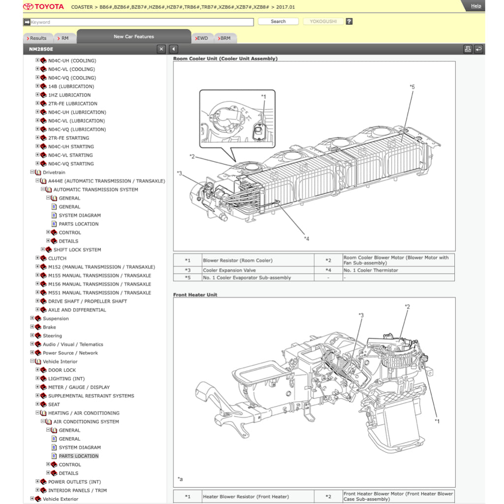 TOYOTA COASTER (2017+) ONLINE SERVICE WORKSHOP MANUAL