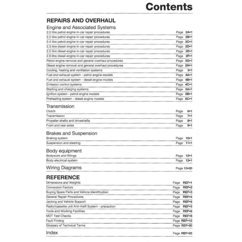 OPEL FRONTERA MK1 (1991-1998) SERVICE & REPAIR MANUAL