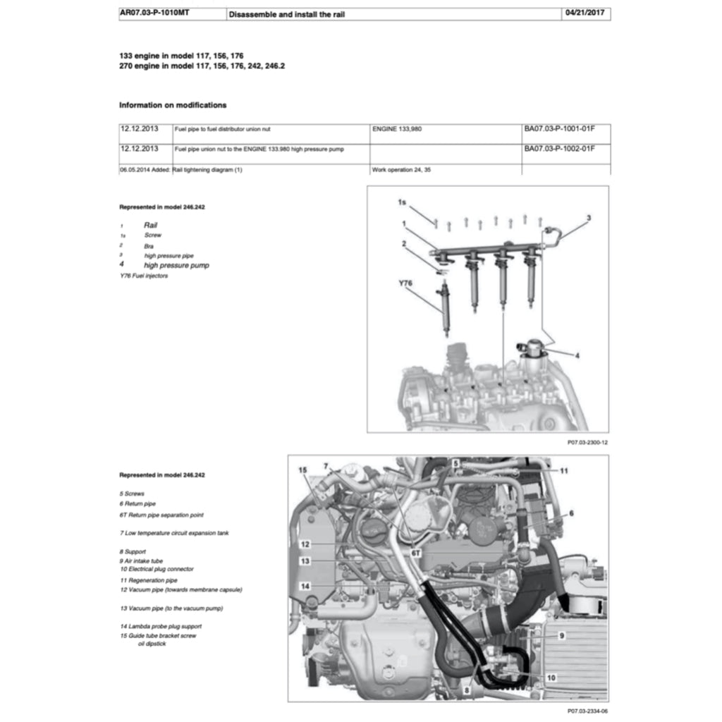 MERCEDES-BENZ A160 A180 A200 W176 M270 (2013-2018) SERVICE WORKSHOP MANUAL