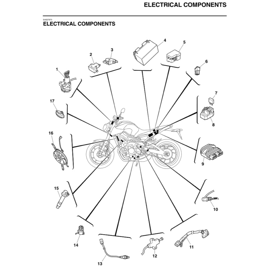 YAMAHA MT-09 MT09 (2014-2017) SERVICE WORKSHOP MANUAL + PARTS CATALOGUE + OWNER MANUAL