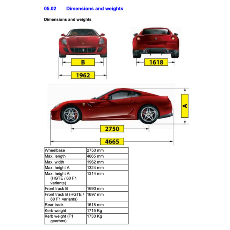 FERRARI 599 GTB FIORANO F141 (2007-2012) SERVICE WORKSHOP MANUAL + OWNER'S MANUAL