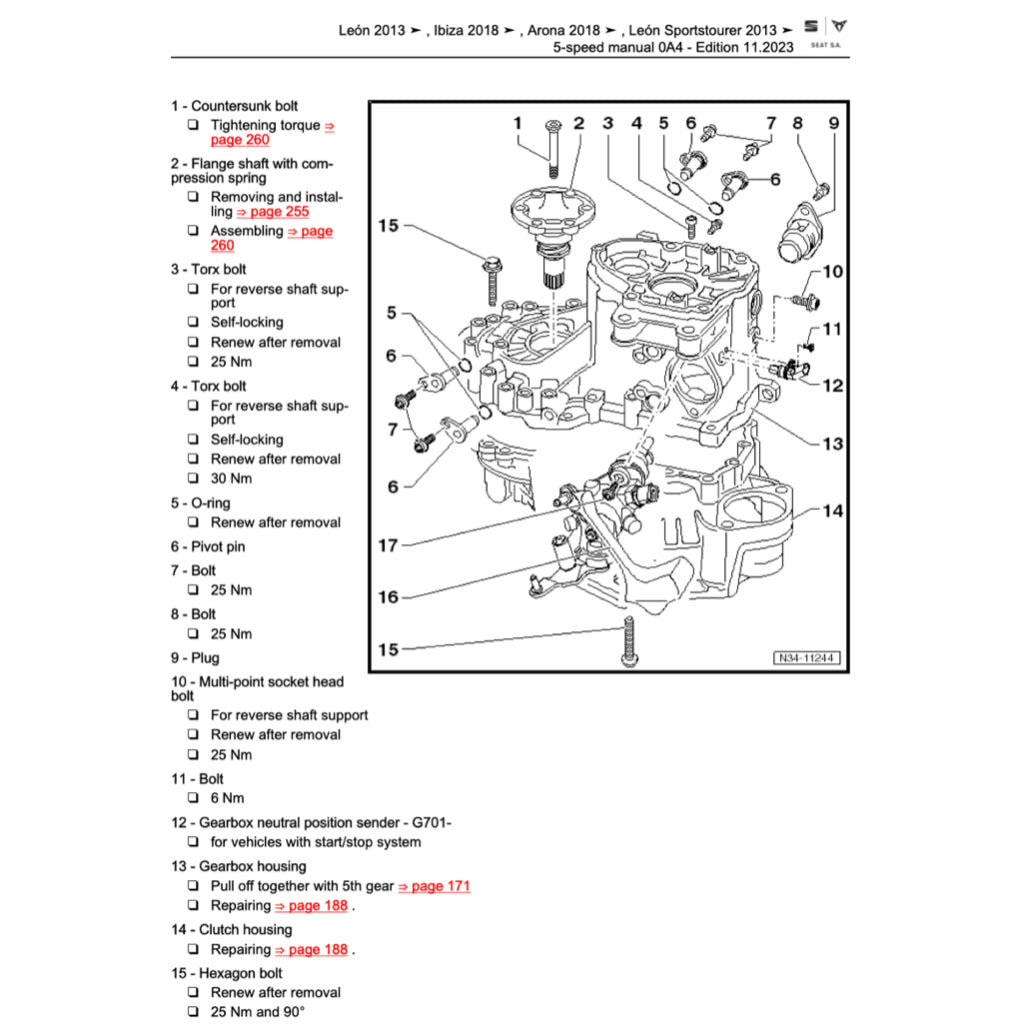 SEAT ATECA KH7 (2016+) SERVICE WORKSHOP MANUAL