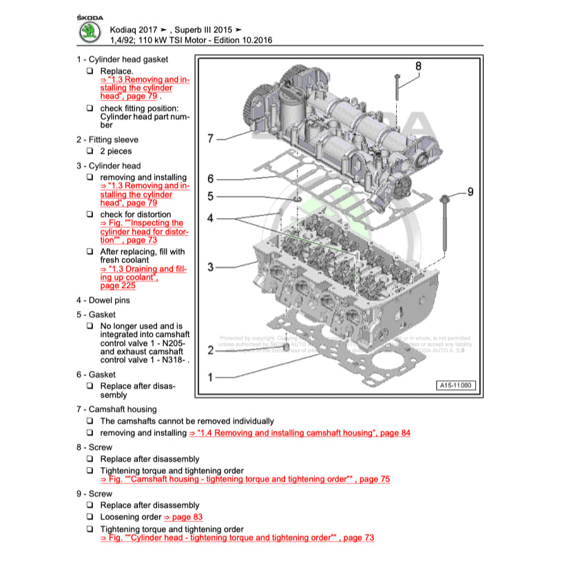 SKODA KODIAQ NS7 (2017+) SERVICE WORKSHOP MANUAL