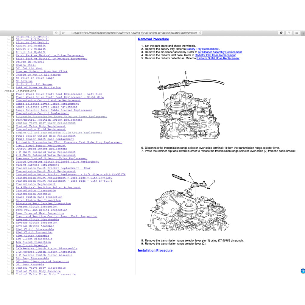 CHEVROLET SPARK M300 (2009-2014) SERVICE WORKSHOP MANUAL