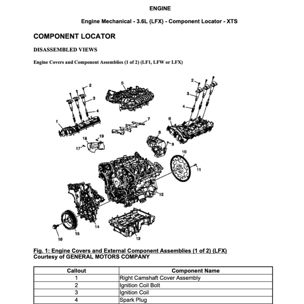 CADILLAC XTS (2012-2019) SERVICE WORKSHOP MANUAL