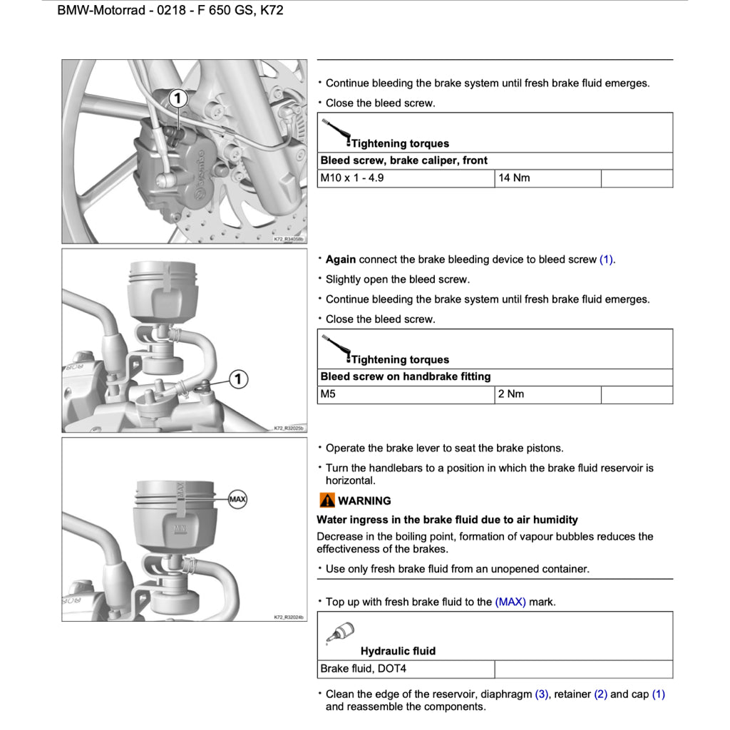 BMW F650 GS K72 (2008-2012) SERVICE WORKSHOP MANUAL + RIDER'S MANUAL