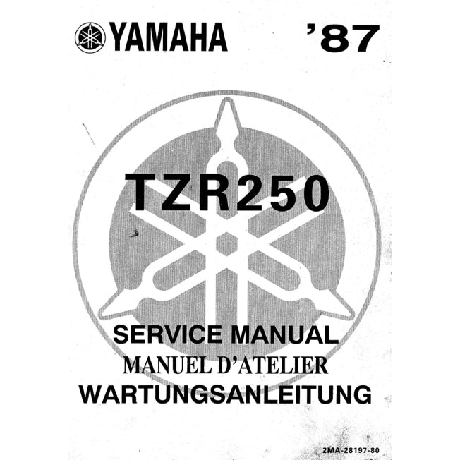 YAMAHA TRZ250 2MA 3MA (1986-1995) SERVICE WORKSHOP MANUAL + PARTS CATALOGUE +OWNER'S MANUAL ENGLISH/JAPANESE