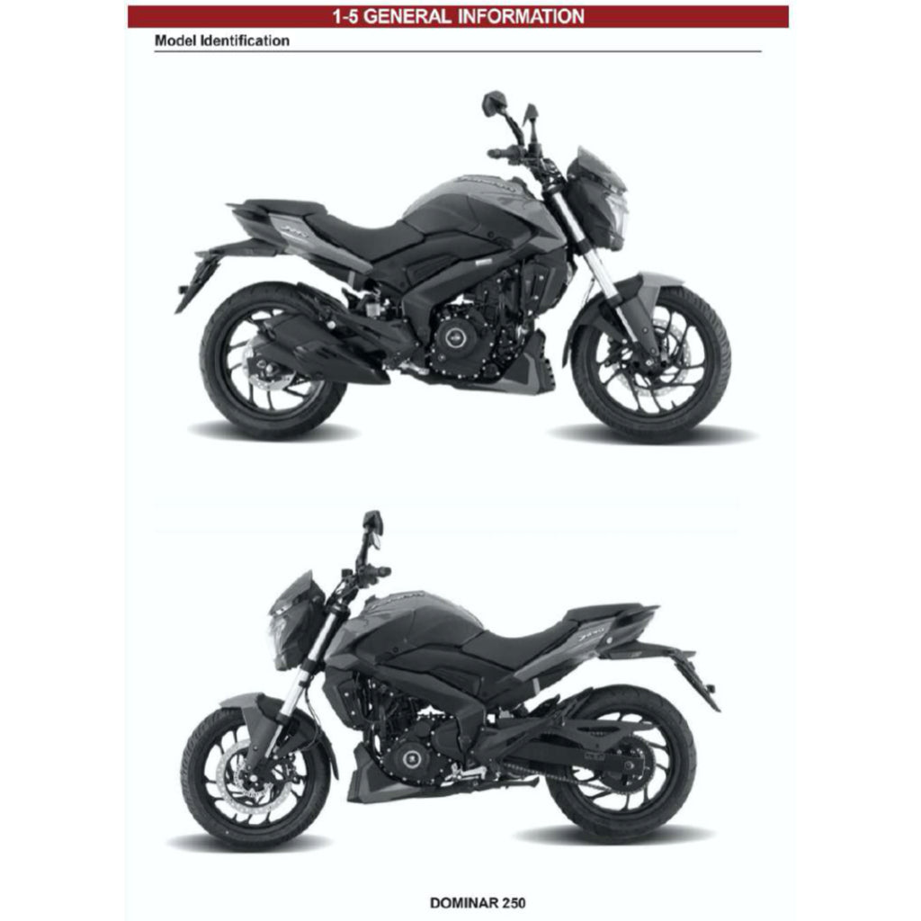 MODENAS DOMINAR 250 DM250 (2023+) SERVICE WORKSHOP MANUAL + PARTS CATALOGUE + OWNER'S MANUAL