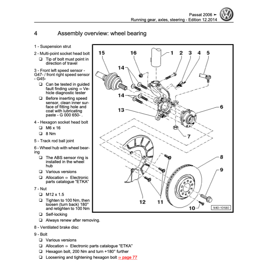 VW PASSAT B6 (2005-2011) SERVICE WORKSHOP MANUAL