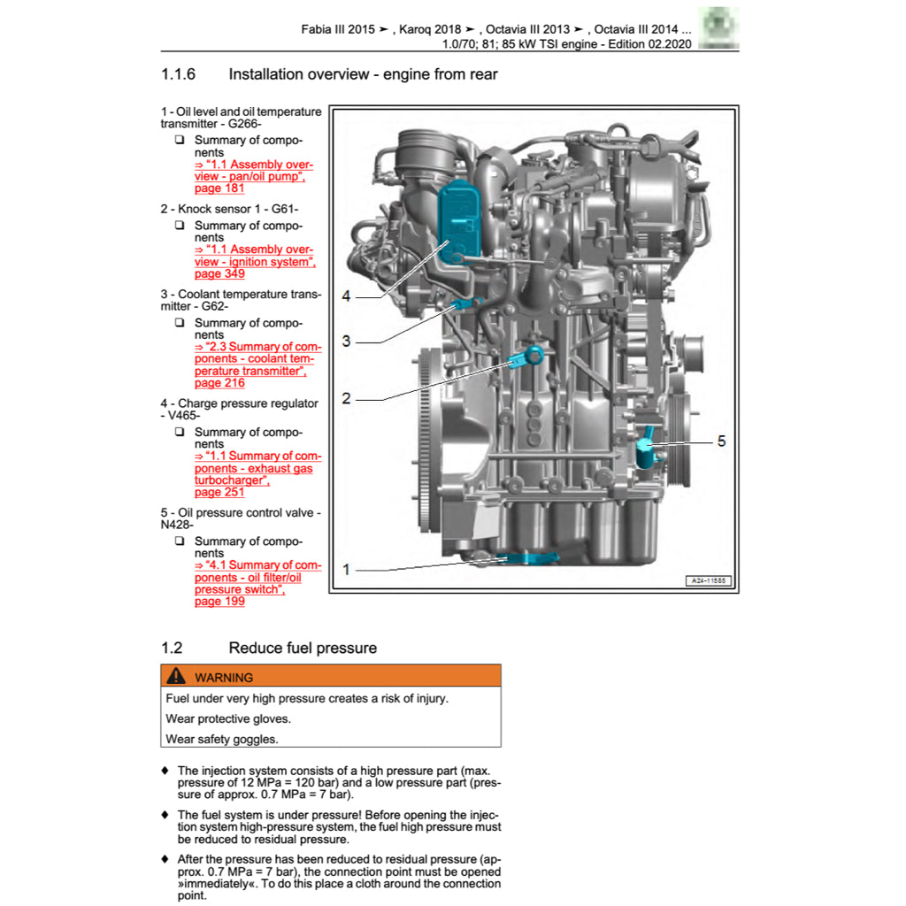SKODA OCTAVIA 5E (2013-2019) SERVICE WORKSHOP MANUAL