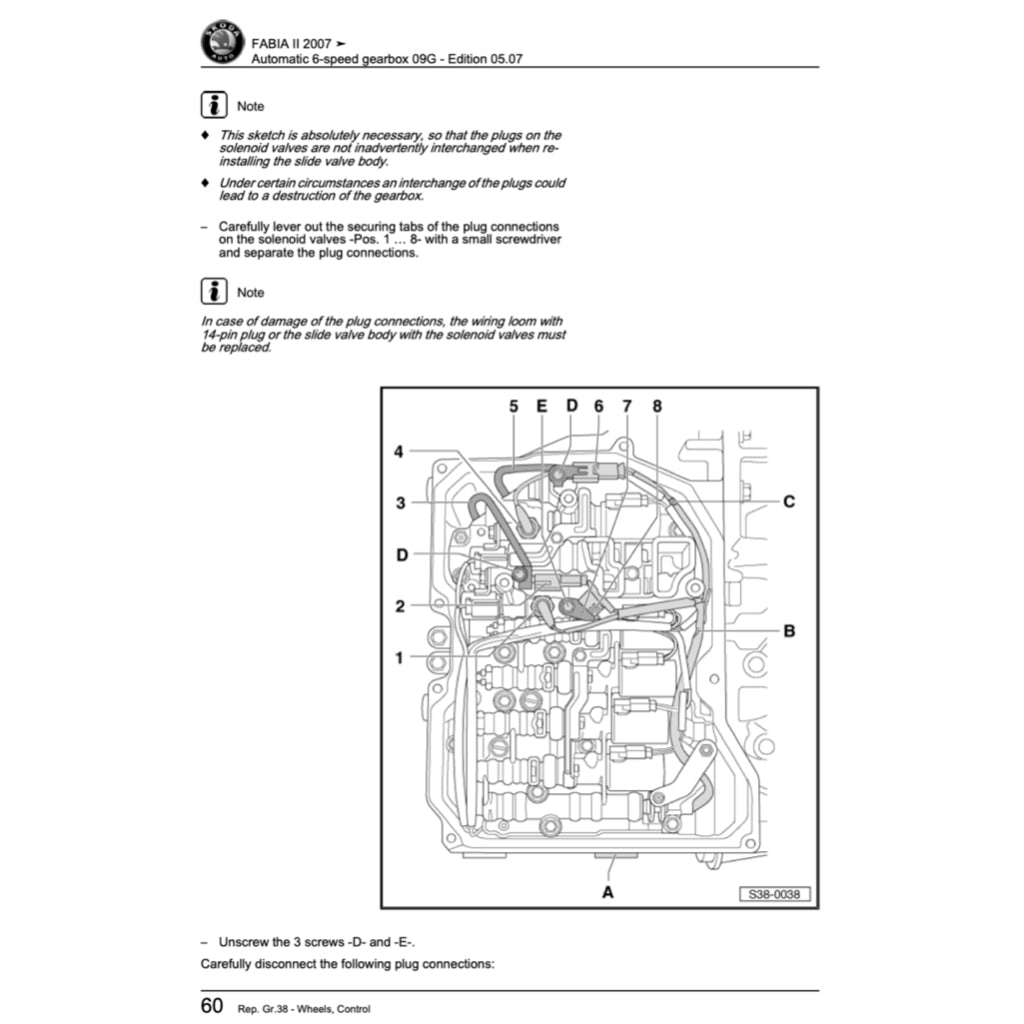 SKODA FABIA II 5J (2007-2014) SERVICE WORKSHOP MANUAL