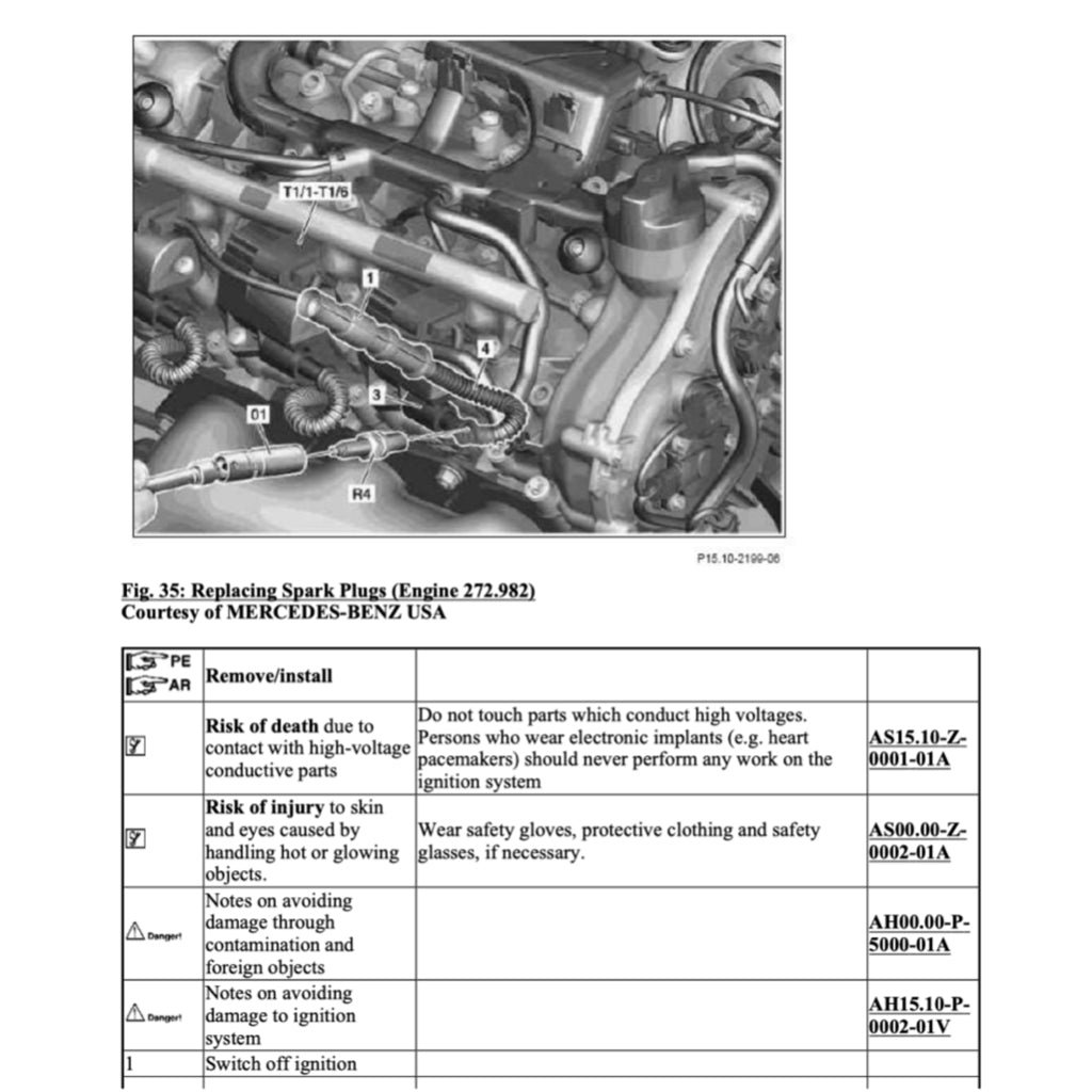 MERCEDES-BENZ W204 M272 ENGINE (2007-2012) SERVICE WORKSHOP MANUAL