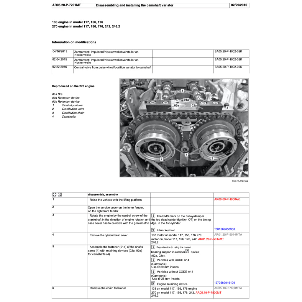 MERCEDES-BENZ A160 A180 A200 W176 M270 (2013-2018) SERVICE WORKSHOP MANUAL